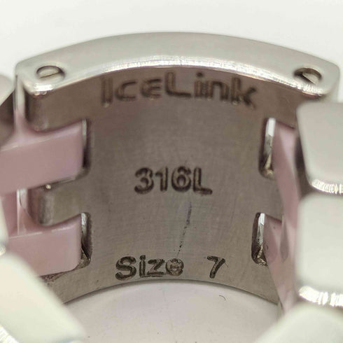 ICE LINK ステンレス セラミック リング メンズ 7号
