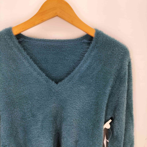 リムアーク RIM.ARK Shaggy v neck knit tops シャギー Vネック ニットトップ レディース