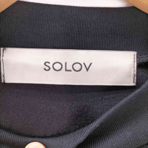 ソロヴ SOLOV 23SS バック スリット コットン パイル ワンピース ブラック レディース JPN:1