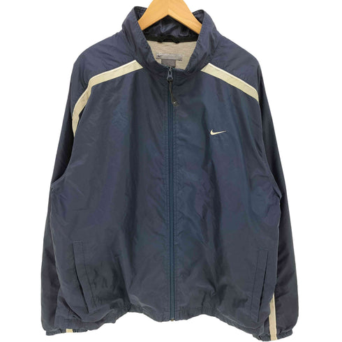 ナイキ NIKE 00S グレータグ スウッシュロゴ ライン ナイロンジャケット メンズ import:L