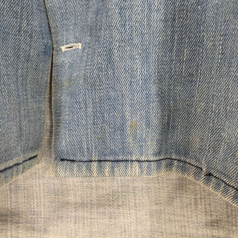 70S メキシコ製 ボタニカル刺繍 オープンカラーデニムシャツ メンズ 34