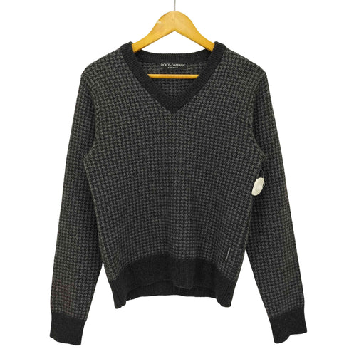 ドルチェアンドガッバーナ DOLCE&GABBANA ハウンドトゥース チェック Vネック ニット レディース