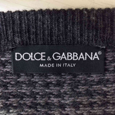 ドルチェアンドガッバーナ DOLCE&GABBANA ハウンドトゥース チェック Vネック ニット レディース