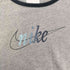 ナイキ NIKE 00S グレータグ ラメ スウッシュ ロゴ S/S リンガー ラグラン クロップド Tシャツ レディース import:XL