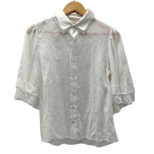 リミフゥ LIMI feu Rayon 100% レイヤード カラー ティアード フリル スリーブ S/S レーヨン シャツ レディース JPN:S