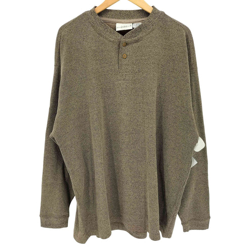 ナイツブリッジ KNIGHTSBRIDGE ヘンリーネック ワッフル 長袖 Tシャツ メンズ import:XL