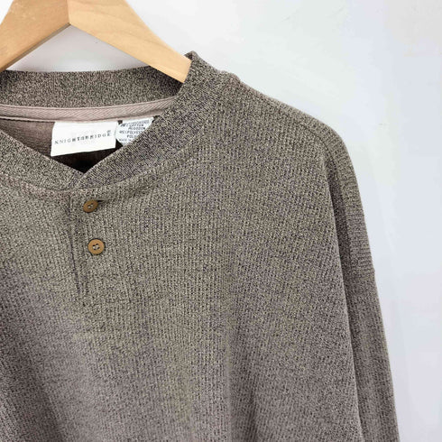 ナイツブリッジ KNIGHTSBRIDGE ヘンリーネック ワッフル 長袖 Tシャツ メンズ import:XL