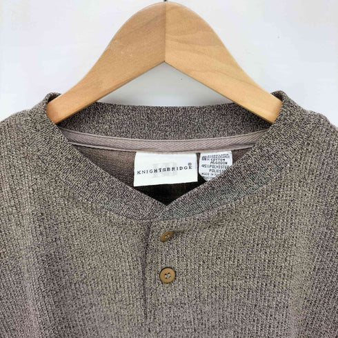 ナイツブリッジ KNIGHTSBRIDGE ヘンリーネック ワッフル 長袖 Tシャツ メンズ import:XL