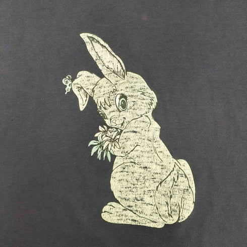 80-90S ボディ USA製 US キャラクター ラビット プリント S/S ボックス Tシャツ 裾シングル 短丈 メンズ 3X