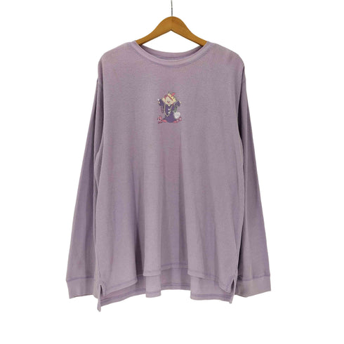 90-00S ボディ テーマパーク キャラクター プリント L/S ワッフル サーマル カットソー メンズ XXL