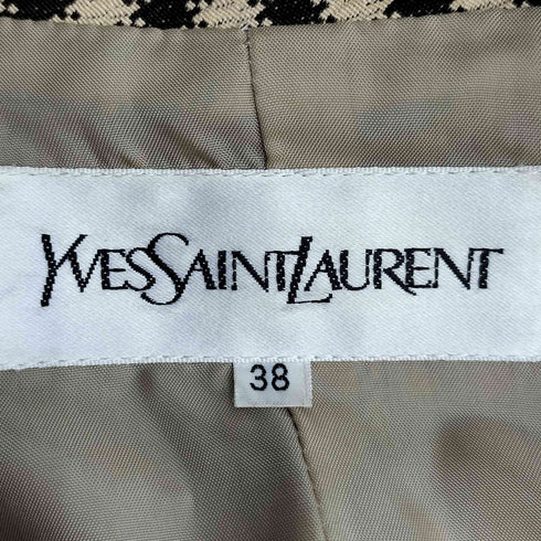イヴサンローラン Yves Saint Laurent チェック 2B テーラード ジャケット レディース FR:38