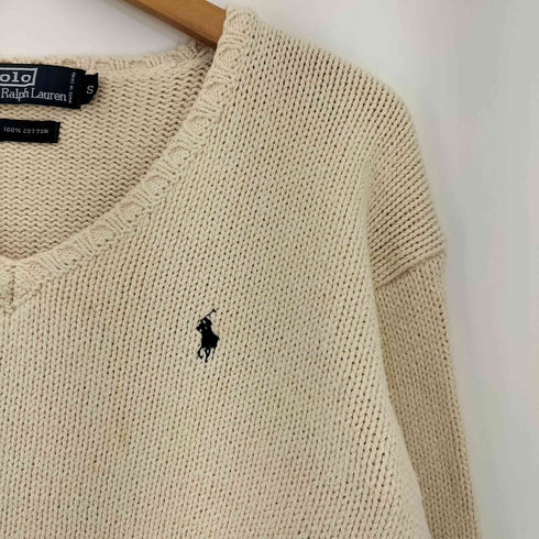 ポロバイラルフローレン Polo by RALPH LAUREN 90-00s コットン ポニー刺繍 Vネック 長袖ニット メンズ import:S