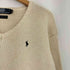 ポロバイラルフローレン Polo by RALPH LAUREN 90-00s コットン ポニー刺繍 Vネック 長袖ニット メンズ import:S