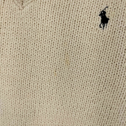 ポロバイラルフローレン Polo by RALPH LAUREN 90-00s コットン ポニー刺繍 Vネック 長袖ニット メンズ import:S