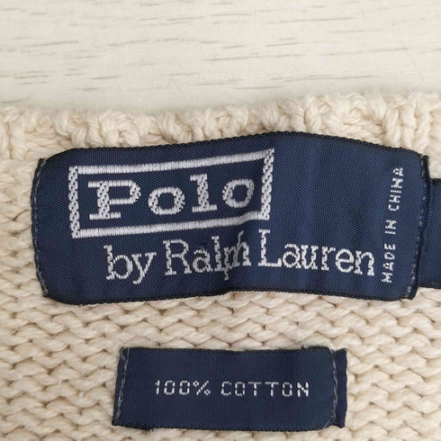 ポロバイラルフローレン Polo by RALPH LAUREN 90-00s コットン ポニー刺繍 Vネック 長袖ニット メンズ import:S