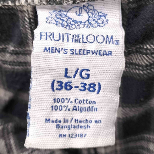 フルーツオブザルーム FRUIT OF THE LOOM 00S OLD チェック イージー バギー パジャマ パンツ 極太 メンズ L