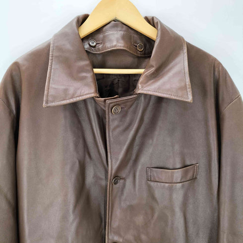 ANTELOPE Genuine Leather アンティロープ 本革 リアルレザー 2WAY カラー カーコート ジャケット メンズ import:L