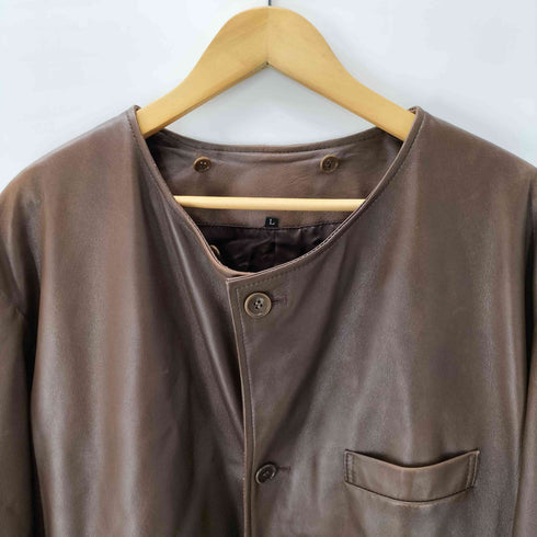 ANTELOPE Genuine Leather アンティロープ 本革 リアルレザー 2WAY カラー カーコート ジャケット メンズ import:L