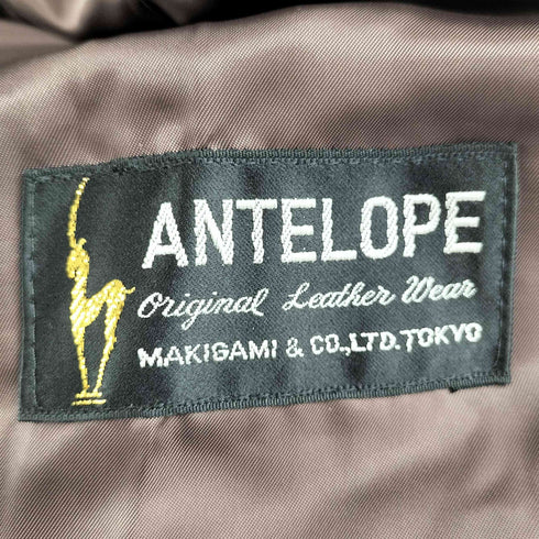 ANTELOPE Genuine Leather アンティロープ 本革 リアルレザー 2WAY カラー カーコート ジャケット メンズ import:L