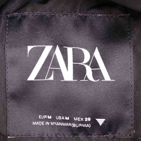 ザラ ZARA フェイクレザーパフベスト レディース import:M