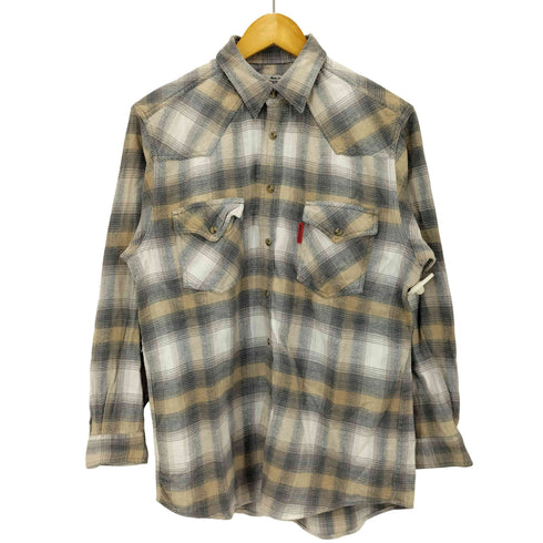 ラッキーストライク LUCKY STRIKE オンブレ チェック ウエスタン ネル シャツ メンズ import:M