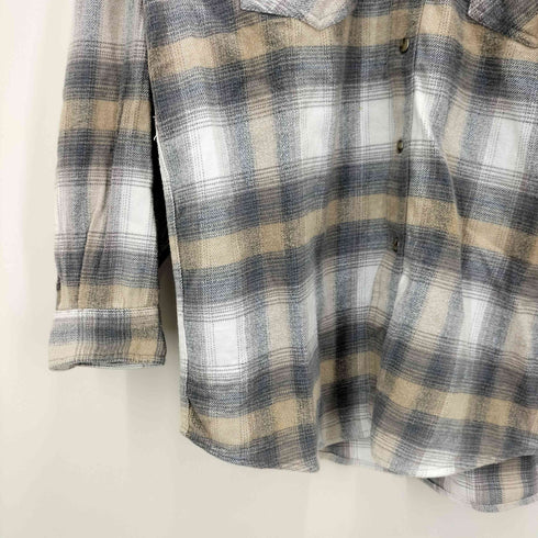 ラッキーストライク LUCKY STRIKE オンブレ チェック ウエスタン ネル シャツ メンズ import:M