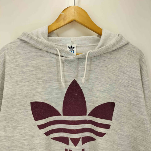 アディダス adidas 80-90S デサント製 トレフォイル ビッグロゴ プリント パーカー メンズ JPN:L