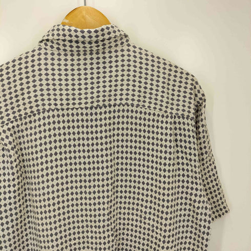 VINTAGE SILK 総柄 半袖 オープンカラー シャツ メンズ import:XL