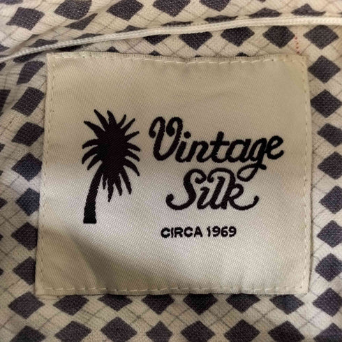 VINTAGE SILK 総柄 半袖 オープンカラー シャツ メンズ import:XL