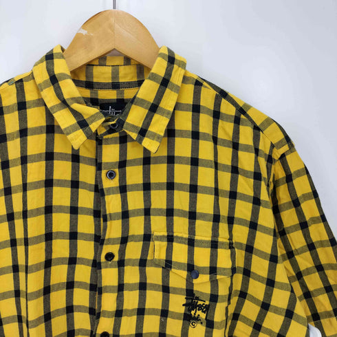 ステューシー Stussy ロゴ刺繍 チェック 半袖ワークシャツ メンズ import:L