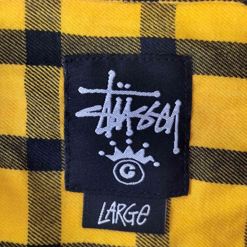ステューシー Stussy ロゴ刺繍 チェック 半袖ワークシャツ メンズ import:L