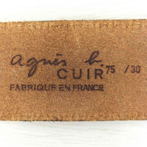 アニエスベー agnes b. CUIR フランス製 レザー 太ベルト レディース 75/30