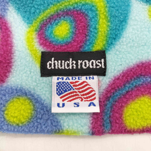 chuck roast チェックロースト 70-80S USA製 総柄 幾何学 フリース フリンジ マフラー レディース