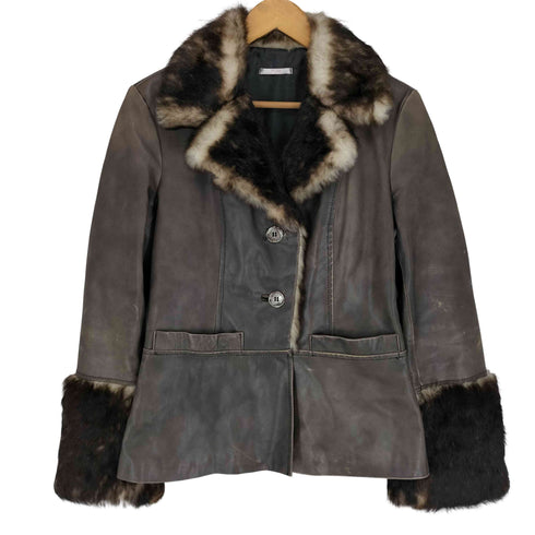 pols fur ファー 本革レザー ジャケット レディース JPN:44
