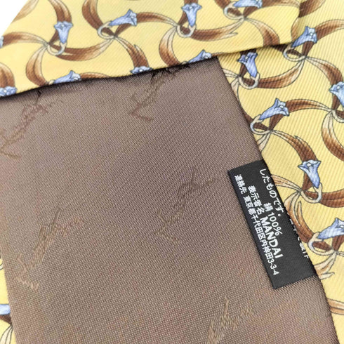 イヴサンローラン Yves Saint Laurent 総柄 シルクネクタイ メンズ