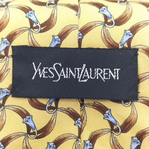 イヴサンローラン Yves Saint Laurent 総柄 シルクネクタイ メンズ