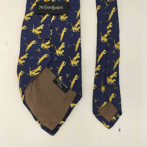 イヴサンローラン Yves Saint Laurent 総柄 シルクネクタイ メンズ