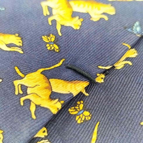 イヴサンローラン Yves Saint Laurent 総柄 シルクネクタイ メンズ