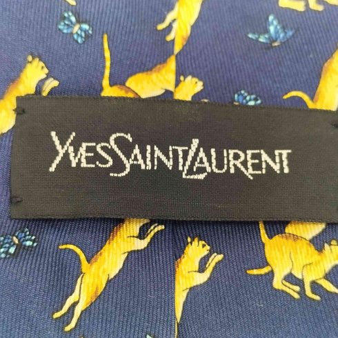 イヴサンローラン Yves Saint Laurent 総柄 シルクネクタイ メンズ