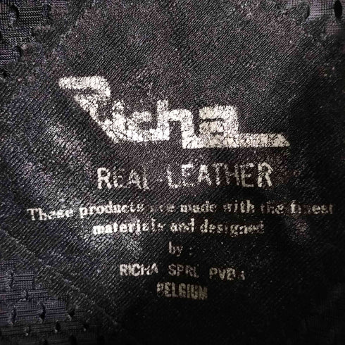 Richa ロゴ刺繍 裏地メッシュ schoeller レザー レーシング シングル ライダース ジャケット メンズ 60