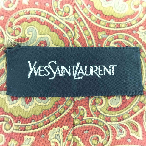 イヴサンローラン Yves Saint Laurent ペイズリー柄 シルクネクタイ メンズ