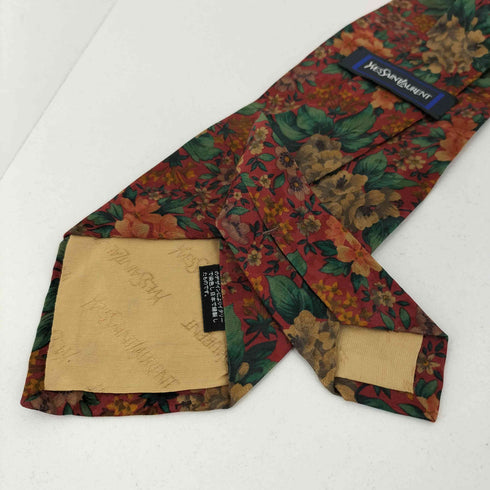 イヴサンローラン Yves Saint Laurent 花柄 シルクネクタイ メンズ