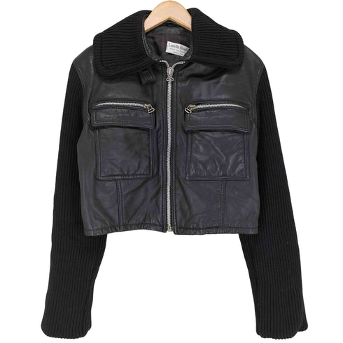 Lorella Braglia ニット切替 レザージャケット レディース JPN:42
