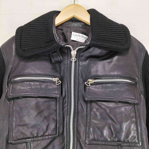 Lorella Braglia ニット切替 レザージャケット レディース JPN:42