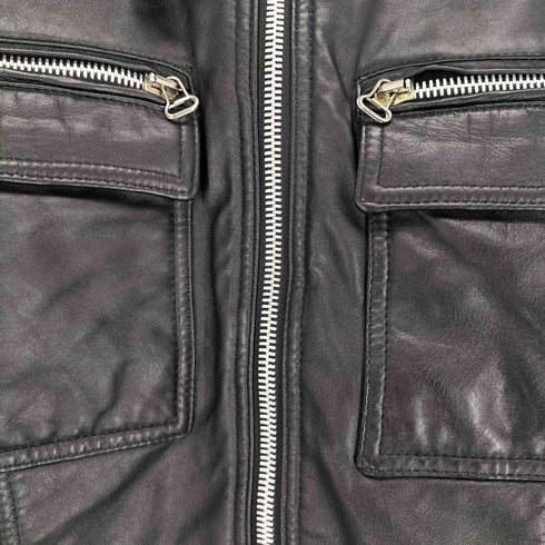 Lorella Braglia ニット切替 レザージャケット レディース JPN:42