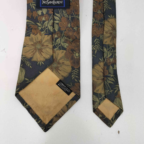 イヴサンローラン Yves Saint Laurent 花柄 シルクネクタイ メンズ