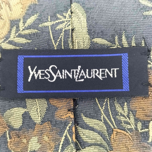 イヴサンローラン Yves Saint Laurent 花柄 シルクネクタイ メンズ