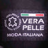 VERA PELLE 本革 MODA ITALIANA ワッペン 袖ライン ラムレザー レーシングジャケット メンズ