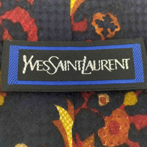 イヴサンローラン Yves Saint Laurent 花柄 シルクネクタイ メンズ