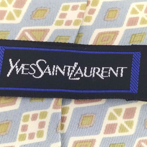イヴサンローラン Yves Saint Laurent 総柄 シルクネクタイ メンズ